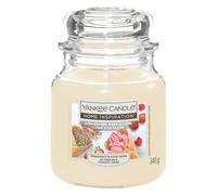 Yankee Candle Home Inspiration - Vela perfumada en tarro con forma de cono de gofre de fresa, tamaño mediano, 340 g, recipiente de vidrio con tapa