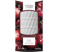 Yankee Candle Kit de inicio de Difusor de fragancia ScentPlug | Ambientador enchufable Black Cherry | Hasta 30 días de fragancia | Estampado orgánico blanco | Enchufe de UE