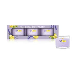 Yankee Candle Set de regalo de velas perfumadas | Velas votivas rellenas de limón y lavanda | Mezcla de cera de soja | 3 unidades