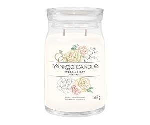 Yankee Candle Signature - Vela perfumada para el día de la boda en tarro grande con doble mecha, mezcla de cera de soja, vela de larga combustión, regalo perfecto para mujeres (1701378E)
