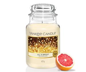 Yankee Candle Vela aromática en tarro grande de All Is Bright | Velas de larga duración: hasta 150 h | Regalos perfectos para mujeres