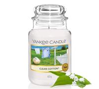 Yankee Candle Vela aromática en tarro grande de Clean Cotton | Velas de larga duración: hasta 150 h | Regalos perfectos para mujeres