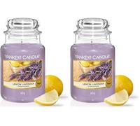 Yankee Candle Vela aromática en tarro grande de Lemon Lavender | Velas de larga duración: hasta 150 h | Regalos perfectos para mujeres (Paquete de 2)