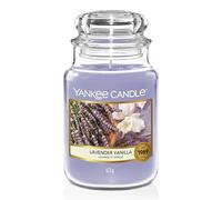 Yankee Candle Vela aromática en tarro grande | Lavender Vanilla | Duración de combustión de hasta 150 horas | Regalos perfectos para mujeres