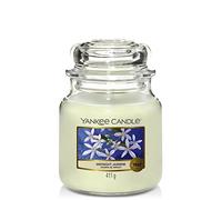 Yankee Candle vela aromática en tarro mediano, jazmín de media noche, duración de combustión de hasta 75 horas