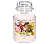 Yankee Candle Fresh Cut Roses Vela Aromática en Frasco Grande, Rosa, 623 g