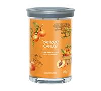 Yankee Candle Vela perfumada distintiva | Vela en vaso grande Farm Fresh Peach con doble mecha, mezcla de cera de soja de larga combustión, regalo perfecto para mujeres