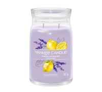 Yankee Candle Vela perfumada Signature | Vela en tarro grande de lavanda limón con doble mecha, mezcla de cera de soja