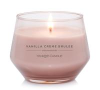 Yankee Candle Studio Vela perfumada | Vela mediana de vainilla Crème Brulee | Velas de larga duración: 35-50 horas | Elegante diseño de recipiente de vidrio con cera beige | Regalo perfecto para