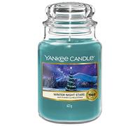 Yankee Candle, Vela perfumada, vela en tarro grande de estrellas de noche de invierno, colección de globos de nieve, tiempo de combustión: hasta 150 horas