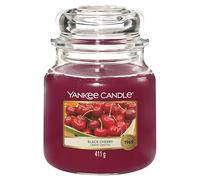 Yankee Candle Vela perfumada | Vela Black Cherry en tarro mediano | Tiempo de combustión: hasta 75 horas