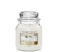 Yankee Candle Vela perfumada | Vela en tarro mediano Fluffy Towels | Tiempo de combustión: hasta 75 horas