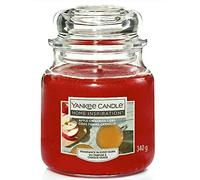 YANKEE CANDLE Vela tarro mediano de 340 g Apple Cinnamon Cider de 40 a 60 horas