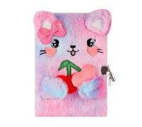 YankMooM Cat Secret Diary with Lock for Girls, Tie-Dye Kids Journal Hardcover Creative Notebook for Writing and Drawing with Stickers