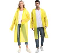 YANKUIRUI Paquete de 2 ponchos de lluvia reutilizables para adultos, impermeables portátiles de emergencia de EVA para mujeres y hombres con capucha para Disney al aire libre, 2 Amarillo Adulto, Talla