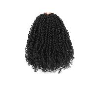 Yanky Twist Crochet Hair for mujeres negras 6 paquetes de trenzas de ganchillo sintéticas pelucas Extensiones de Cabello(1B,8inch)