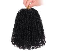 Yanky Twist - Pelo de ganchillo de 12 pulgadas, negro natural, fibra suave de alta temperatura para un fácil uso, 240 hebras en 10 paquetes, trenzas rizadas de moda