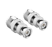 Yanmis Adaptador UHF SO239 PL-259 Hembra a BNC Macho RF de 50 Ohmios para Dispositivos Tektronix y Agilent Paquete de 2 Latón 34 Mm