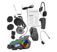Yanmis Altavoces Bluetooth para Casco de Motocicleta con Sonido HiFi, Asistente de Voz AI, Radio FM, Cámara 1080P, Navegación en Tiempo Real, IP65 a Prueba de Lluvia