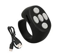 Yanmis Anillo de Desplazamiento Tiktok, Controlador de Anillo Inteligente Bluetooth 5,3, Control Remoto Inalámbrico, Volteador de Página para Libro Electrónico (Black)