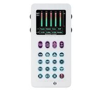 Yanmis Cambiador de Voz Portátil, Tarjeta de Sonido Bluetooth con 8 Efectos de Voz Ajuste de Tono de 10 Niveles, para Teléfonos Inteligentes Computadoras Tabletas, Interfaz de USB