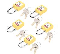 Yanmis Candados de Seguridad con Bloqueo, 5 Juegos para Transporte de Logística de Energía Nuclear, Nailon, Acero PA, Aislamiento de 38mm (YELLOW)