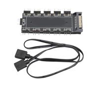 Yanmis Concentrador ARGB, Fuente de Alimentación SATA de 5V y 3 Pines, Divisor RGB Universal con Cable de Placa Base de 52 Cm, Concentrador de 10 Puertos para Placa Principal de