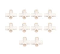 Yanmis Conector de la Tubería de PVC de 20 Mm 5 Vías de ángulo Recto con Conector del Codo - Excelente para Construir Estructuras de Tubería de PVC - Paquete de 10 (WHITE)
