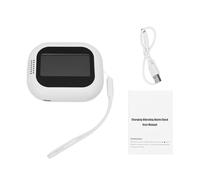 Yanmis Despertador Vibratorio con Batería de 1800mAh, Vibración de 3 | Reloj despertador dual con bloqueo para niños, reloj de viaje portátil para personas que duermen mucho, recargable tipo C