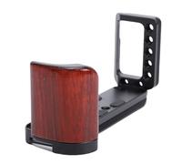 Yanmis Empuñadura de Cámara con de Madera en Forma de L para Feiyu, Estabilizador de Cardán, Cámaras XT30 con Base Hueca, Placa Lateral Desmontable, Orificios para Tornillos de 1/4''. (Black)