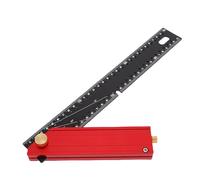 Yanmis Escuadra de Carpintero, Escuadra Plegable en Forma de L en ángulo Recto con Ajuste de un Paso de 15° y Cuerpo de Regla Giratorio de 330°, Escala de Doble Cara para Carpintero