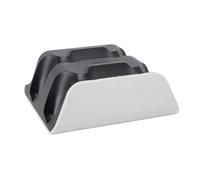 Yanmis Estación de Carga de Controlador de Doble Borde con Soporte de Almacenamiento, Base de Carga Rápida para Controladores Delgados, Indicador LED, Rápida 2H con Cable USB (Blanco Negro)