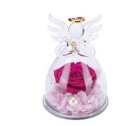 Yanmis Flor en Cúpula de Vidrio con Fragancia Duradera y Alas Doradas para del Día de la Madre Púrpura 4.2x3.0in