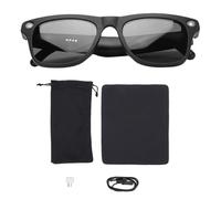 Yanmis Gafas Inteligentes, Gafas Traductor de IA Bluetooth con Cámara HD 4k 1080p, Flash, Altavoces Duales, Llamadas de Música, Asistente de Sonido de IA (Black)