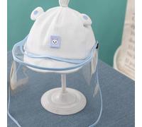 Yanmis Gorro Protector para la Cara del bebé, Seguro, No Irritante, Protector Facial Transparente Desmontable para Baby Shower, Fotos de Fiesta, Material de Poliéster y Algodón (BLUE)