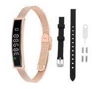 Yanmis Health Fitness Tracker, BT5.3 Pulsera Inteligente para Hombres, a Prueba de Agua, Recordatorio de Llamadas, Control de Fotos, Actividad Visualizada y Rastreador de (Gold)
