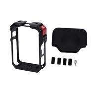 Yanmis Jaula de Cámara para 360, Carcasa de Aluminio, Marco Protector de Bloqueo de Seguridad de Liberación Rápida con Tapa de Lente de Montaje de Expansión Múltiple (Black)