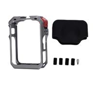 Yanmis Jaula de Cámara para 360, Carcasa de Aluminio, Marco Protector de Bloqueo de Seguridad de Liberación Rápida con Tapa de Lente de Montaje de Expansión Múltiple (Silver)