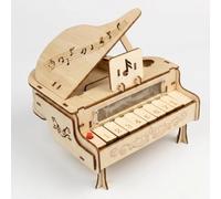 Yanmis Kit de Piano de Madera DIY con Sonido, Juguete Educativo de | Juguete de Rompecabezas con Nota Musical, Kit de Piano Artesanal con Diseño Decorativo, Decoración de Escritorio a Pilas