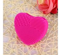 Yanmis Limpiador de Brochas de Maquillaje, Depurador de Silicona con Diseño de Punta de Dedo, Herramienta Portátil para Limpieza Diaria, Color Morado (Rojo rosado)