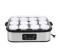 Yanmis Máquina para Hacer Yogur de 12 Tazas, Máquina para Hacer Yogur Eléctrica, Control Automático de Temperatura, Temporizador de 0-48H, Tarros de Vidrio para Helado de Mermelad (Enchufe europeo