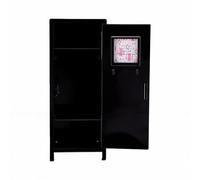 Yanmis Mini Casillero Pequeño Gabinete de Almacenamiento de Metal a Prueba de Herrumbre con Cerradura para Decoración del Hogar, Escuela, Oficina, Caja Compacta con Cerradura para Llaves para (Black)
