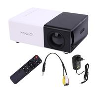 Yanmis Mini Proyector Portátil de 1080p, Proyector de Viajes Pequeños de Brillo de 200 LM, Suministro de Energía 5V/2A, para Entretenimiento en el Hogar, (Enchufe de la UE)