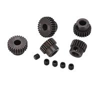 Yanmis Piñón de Engranaje de Motor 48DP, Juego de Engranajes de 5 Uds Fuerte y Duradero para Camión 1/10 RC, Acero Negro 20T 22T 24T 26T 28T