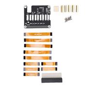 Yanmis Placa Adaptadora PCIe a 4 Ch PCIe FFC, Compatible con RasPi 5, Módulo de Expansión PCIe Gen2 con 4 Conectores FFC, Admite Apilamiento de Múltiples Sombreros PCIe