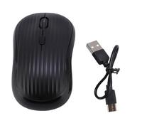Yanmis Ratón de Viaje Inalámbrico, 2.4G + Ratón Silencioso Recargable de Modo Dual Ratón Óptico USB Portátil con 3 Niveles de dpi Ajustables, para Computadora Portátil, PC (Black)