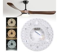 Yanmis Reemplazo de Luz LED del Ventilador de Techo de 4.92 Pulgadas, 3CCT 3000K 4000K 6000K 18W 3 Color Kit de Modernización LED de Doble Color para Ventilador de Techo Luz de Pared de (230V)