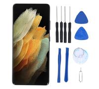 Yanmis Reemplazo de Pantalla para S21 Ultra 5G SM G998B, Conjunto de Digitalizador de Pantalla Táctil LED Orgánico con Marco y Herramientas, Kits de Reparación de Pantalla de
