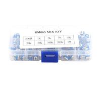 Yanmis Resistor Variable, 100pcs 10 valores Resistor Variable Potenciómetro de Ajuste Ajustable 500ohm-1M Ohm con Caja de plástico Transparente