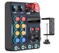 Yanmis Sim Racing Button Box para Wins PC, CB1 USB PC Simulator Race Caja de Control Central con 19 Botones 9 Tipos 30 Opciones Programables Retroiluminación RGB